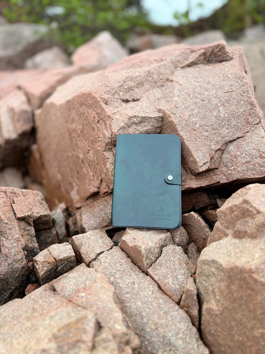 Forest green handmade leather card wallet by Spruce & Ledge