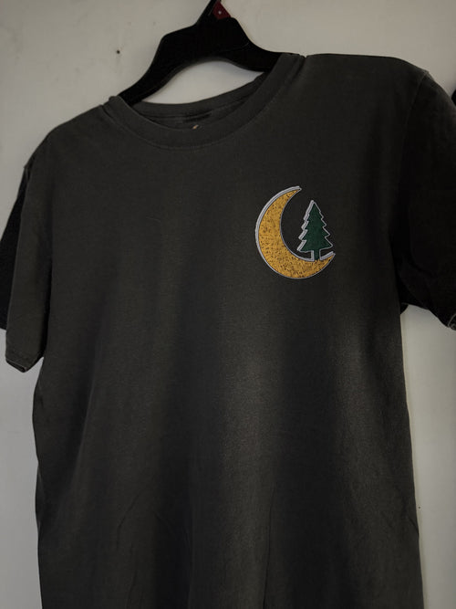 Celestial Moon and Pine chest-print tee on hanger