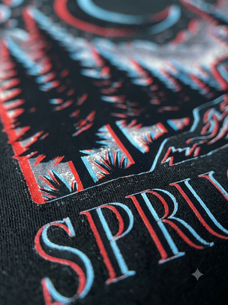Crescent Moon Phases tee print detail